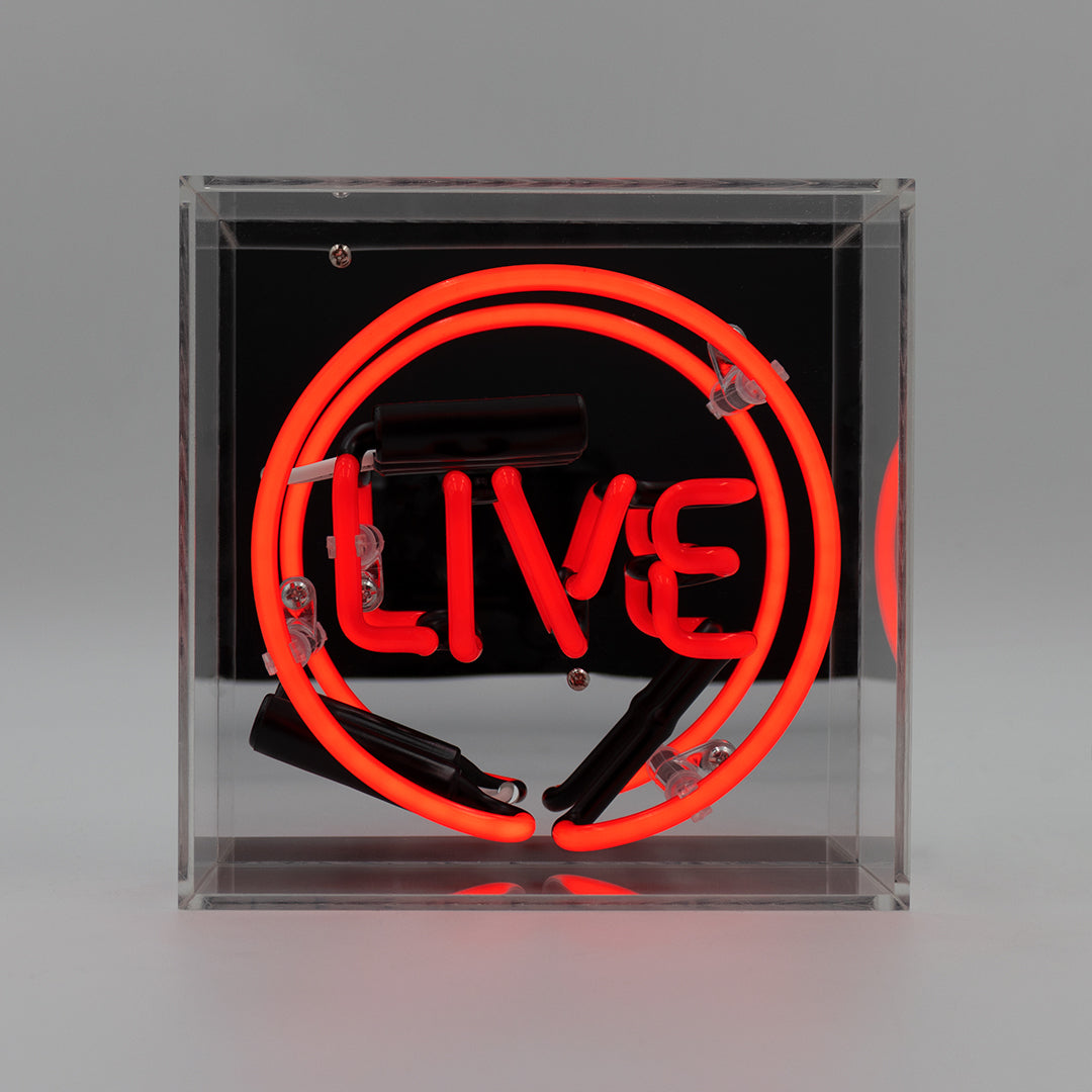 Mini-Glas-Neonschild 'Live'