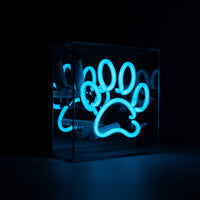 Mini insegna al neon in vetro 'Paw