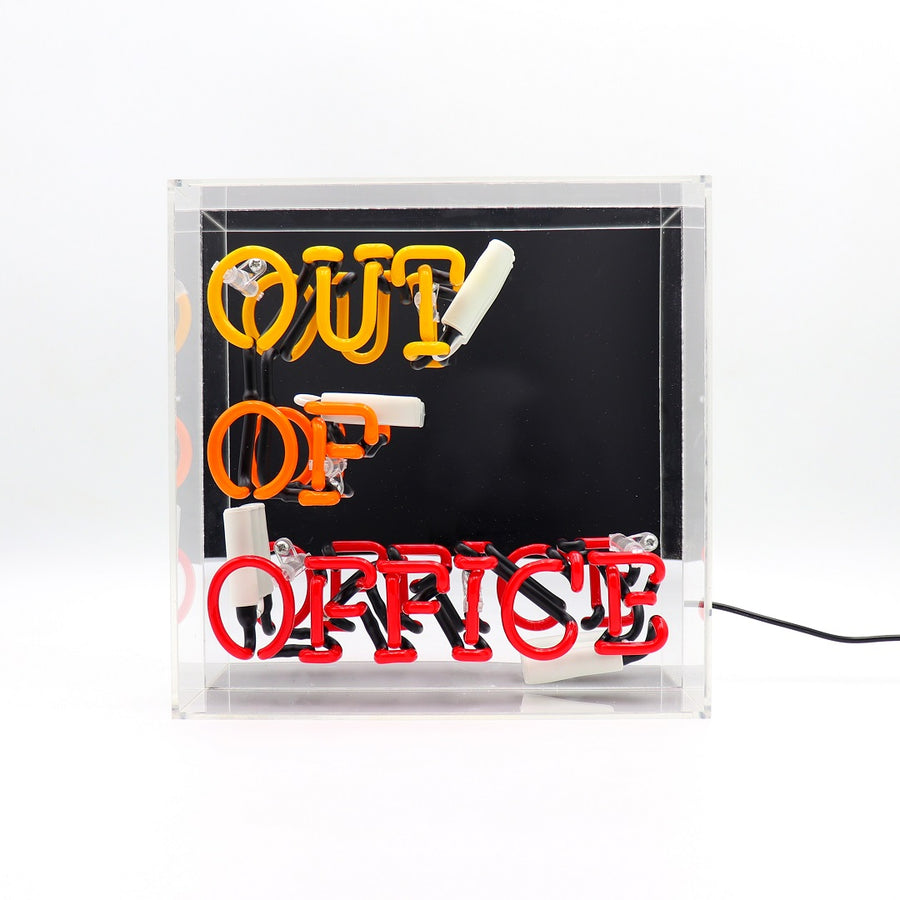 'Out Of Office' Glass Neon Sign