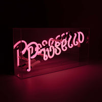 Neon-Schild 'Prosecco' aus Glas