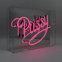 'Pussy' Glass Neon Sign - Pink