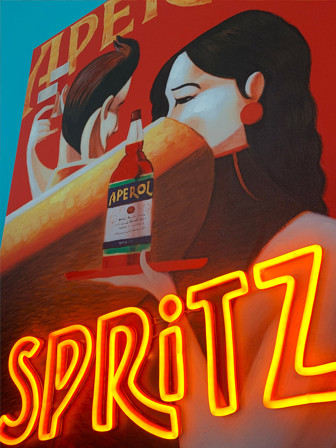 Obra de arte mural 'Spritz' con LED de neón - ESTÁNDAR