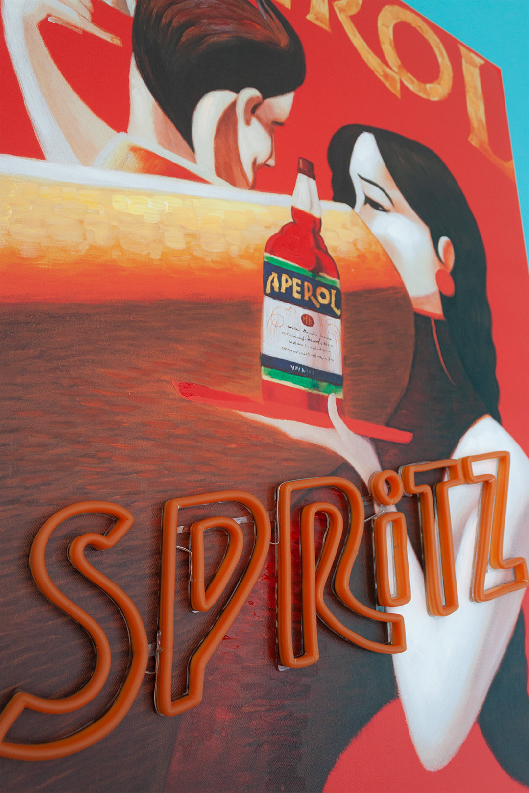 Obra de arte mural 'Spritz' con LED de neón - ESTÁNDAR