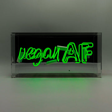 Cartello al neon in vetro 'Vegan AF