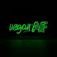 'Vegan AF' Glass Neon Sign