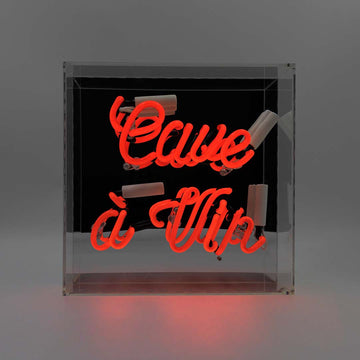 'Cave à Vin' Glass Neon Sign - Red
