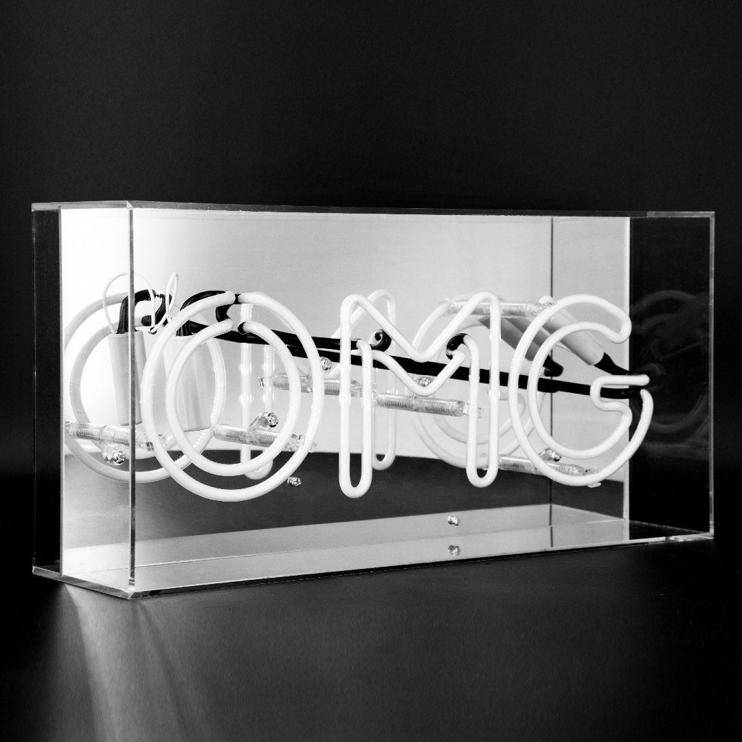 'OMG' Acrylic Box Neon Light - Pink - Locomocean