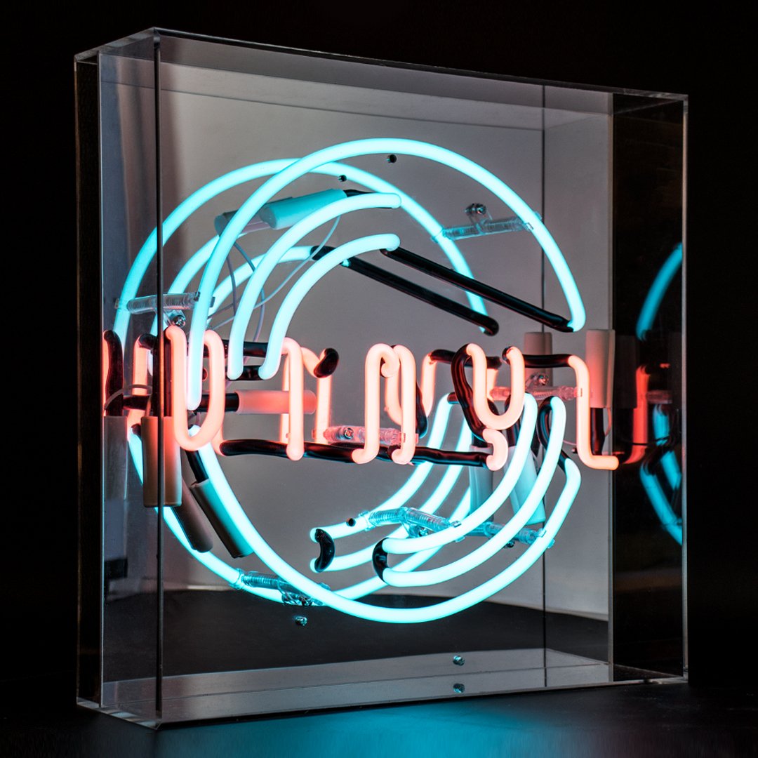 'Vinyl' Large Acrylic Box Neon Light - Locomocean