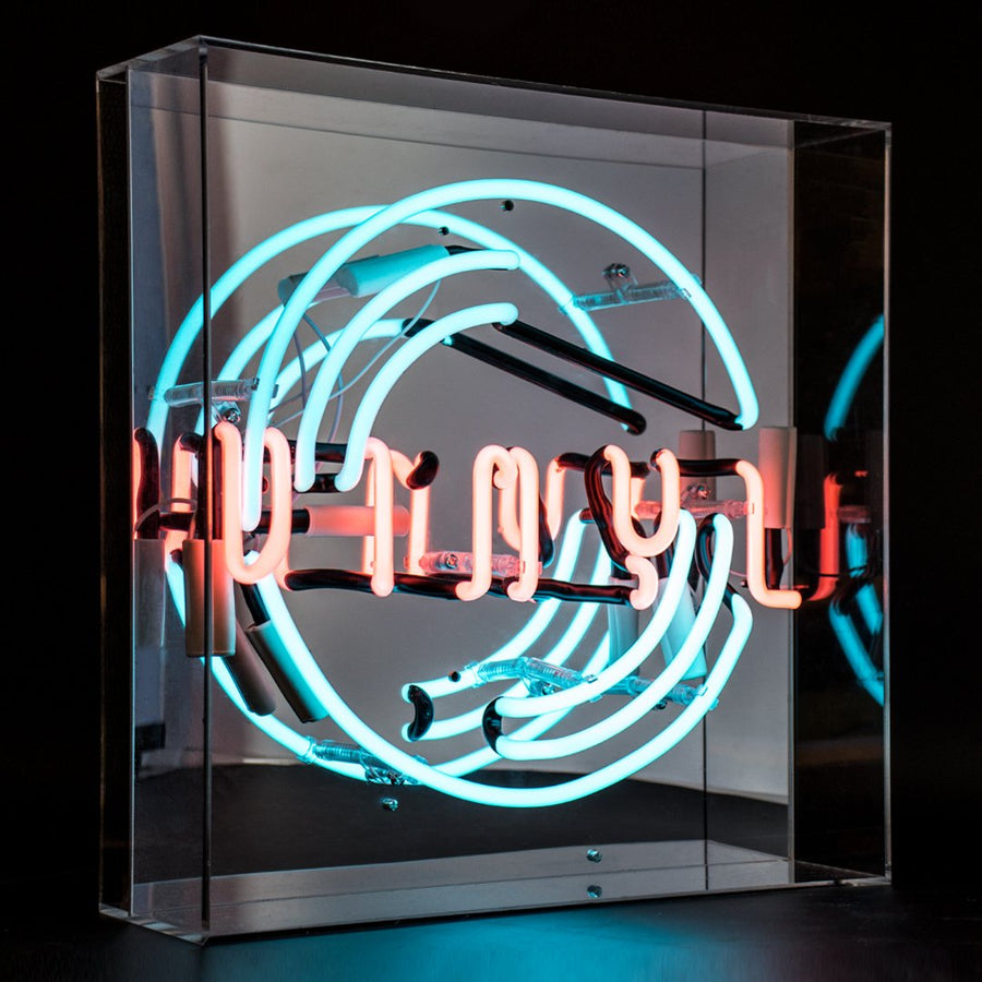 'Vinyl' Large Acrylic Box Neon Light - Locomocean