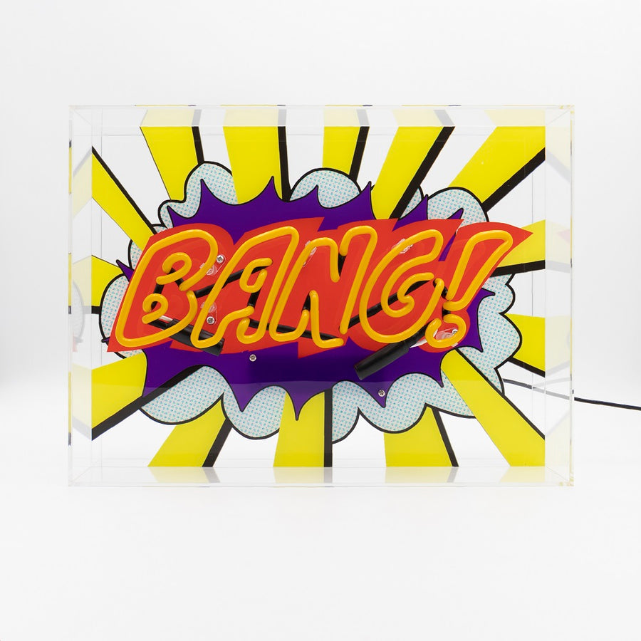 'Bang!' Large Glass Neon Sign