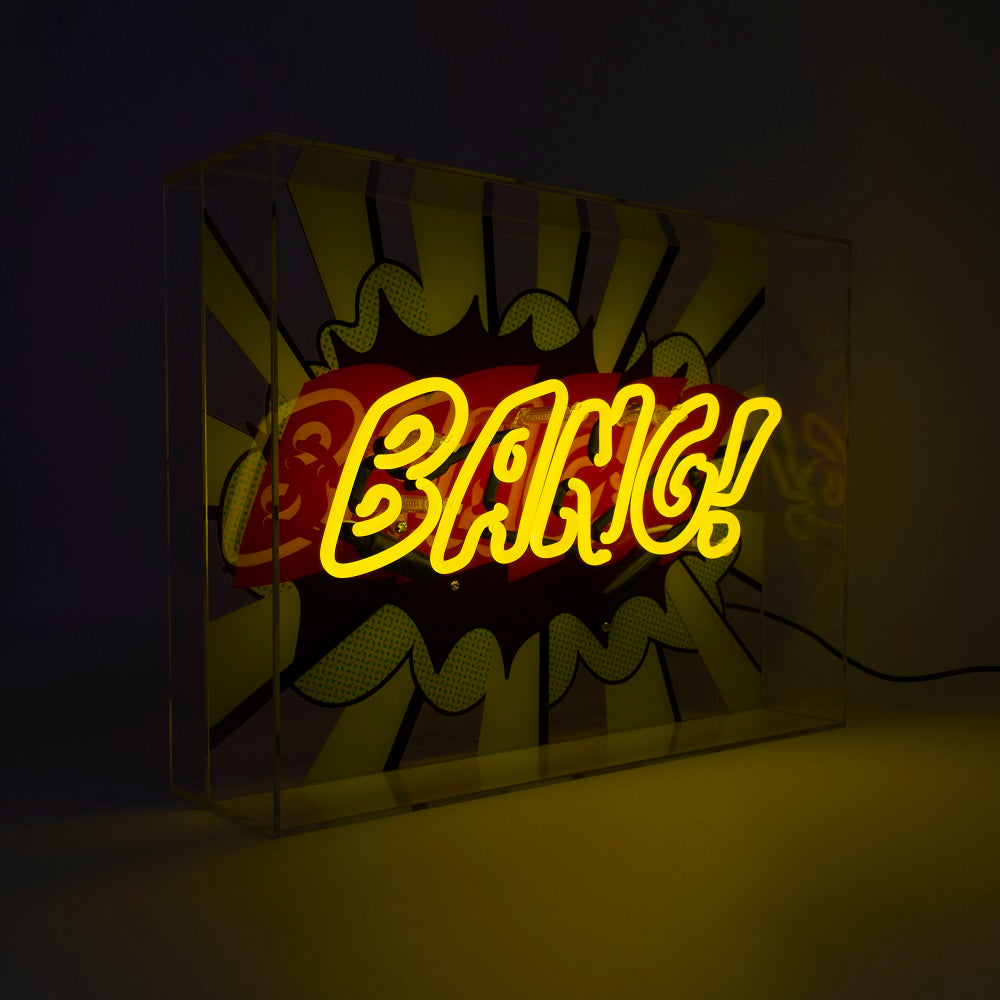 'Bang!' Large Glass Neon Sign