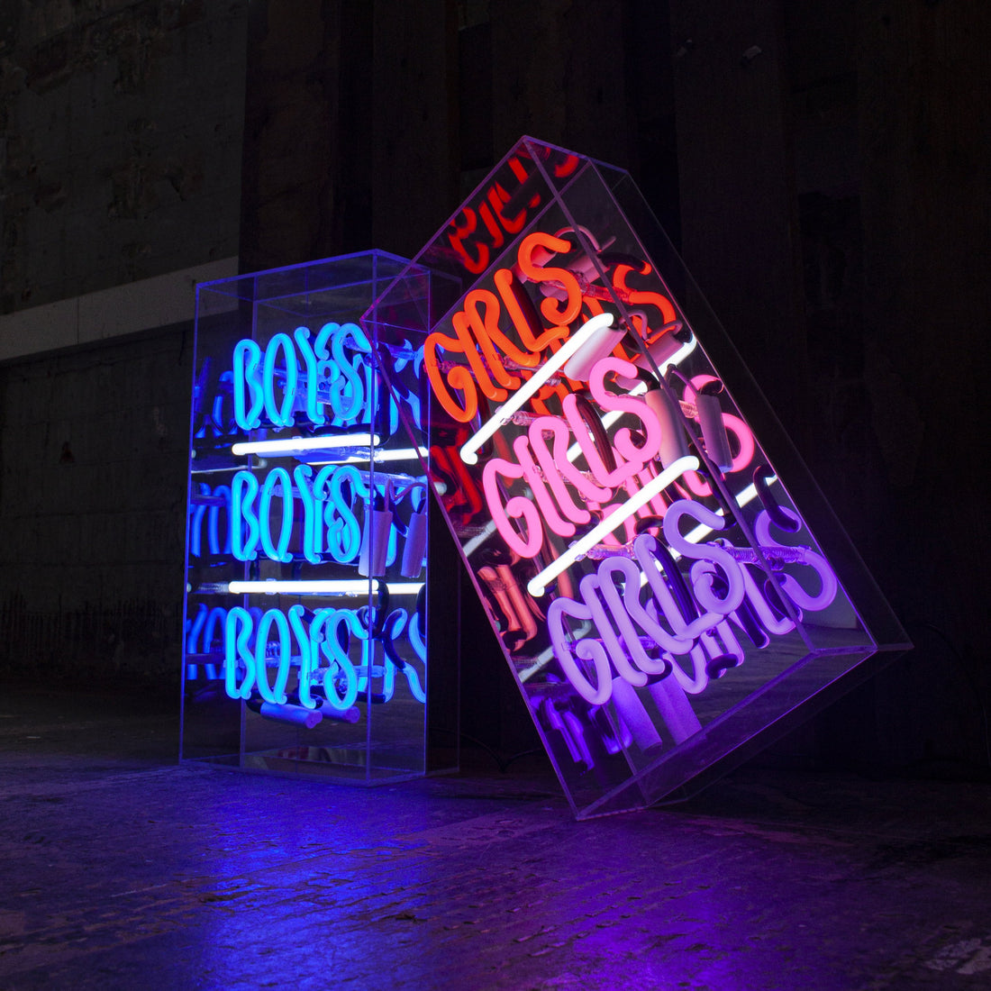 'Boys Boys Boys' Acrylic Box Neon Light - Locomocean