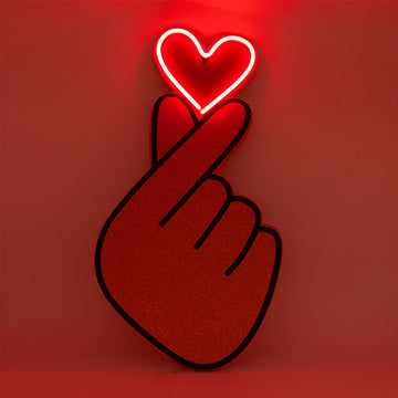LED Corkboard - Finger Heart
