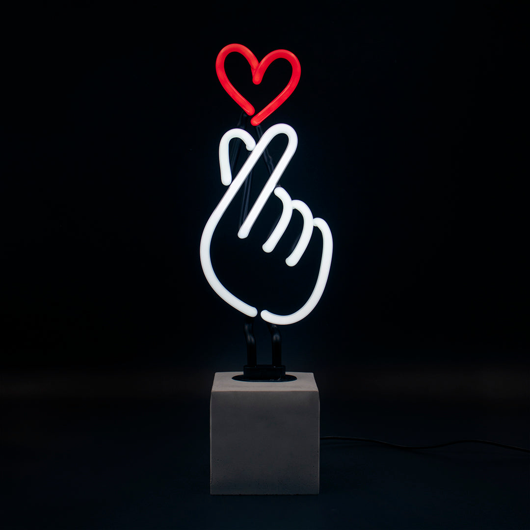 'Finger Heart' néon en verre de remplacement (VERRE UNIQUEMENT) 