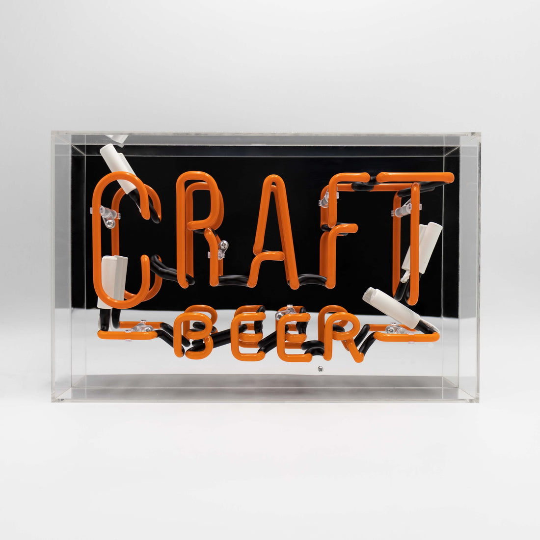 Cartel de neón de cristal grande "Cerveza artesanal