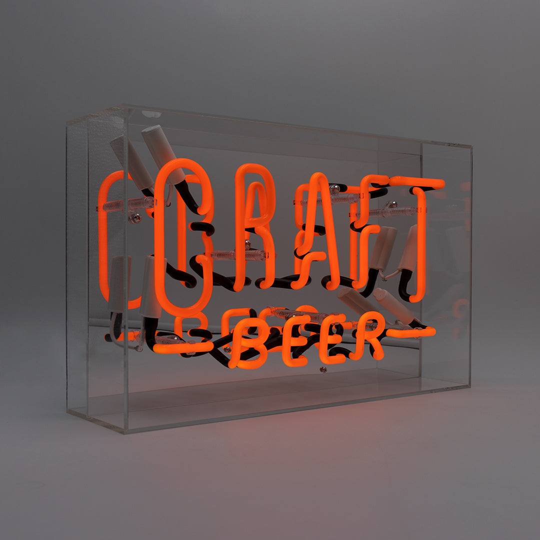Enseigne néon en verre 'Craft Beer' (bière artisanale)