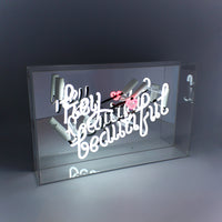 Hey Beautiful" Glas-Neonschild