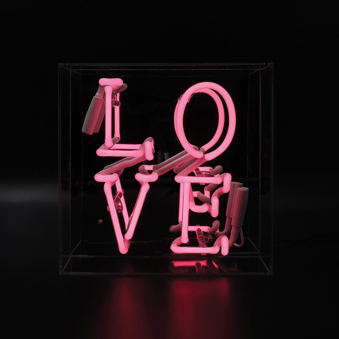 'Love' Glass Neon Sign