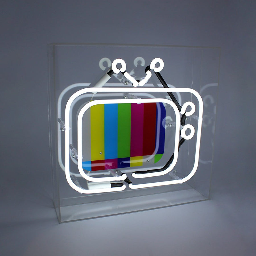 'TV' Glass Neon Sign