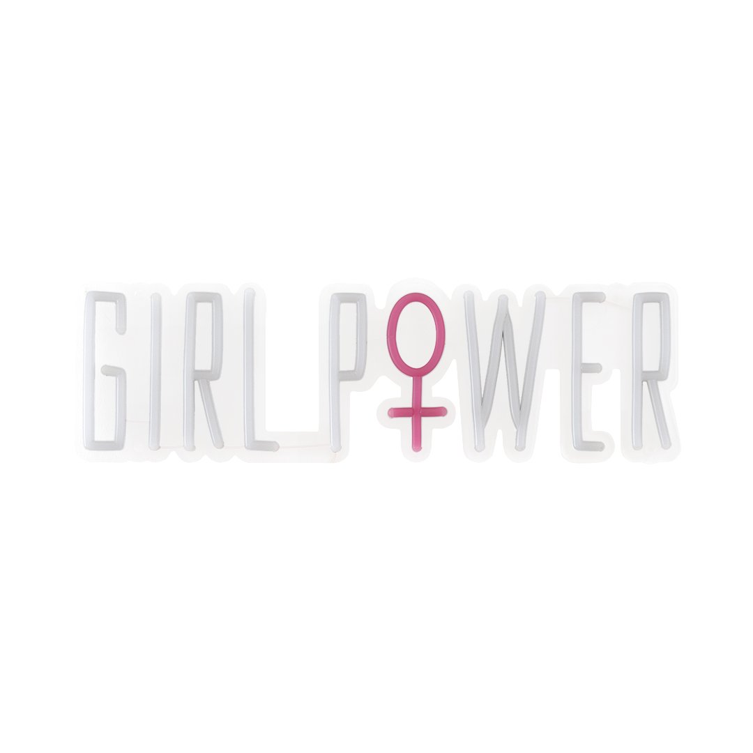 'Girl Power' Warm White Neon LED Wall Mountable Sign