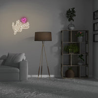 'Hello Gorgeous' LED de neón blanco cálido para montaje en pared