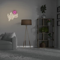 LED mural néon blanc chaud 'Hello Gorgeous' 