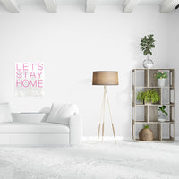 Neón LED rosa para montaje en pared 'Lets Stay Home &amp; F*ck