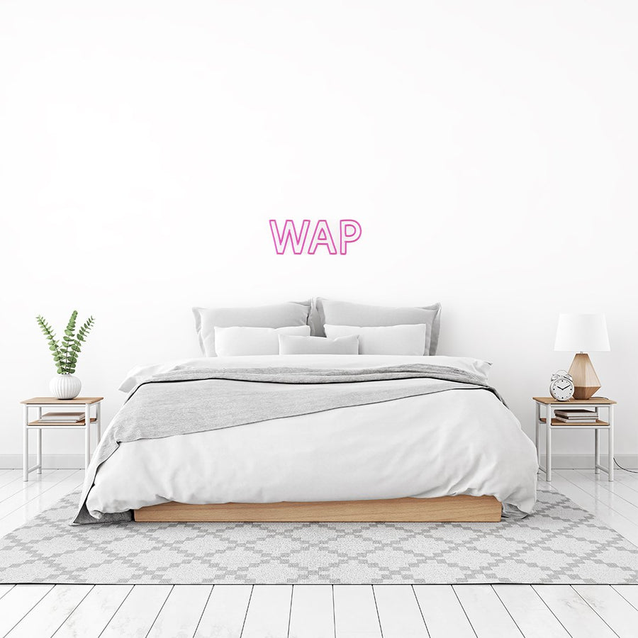 'WAP' Pink Neon LED Wall Mounted Sign