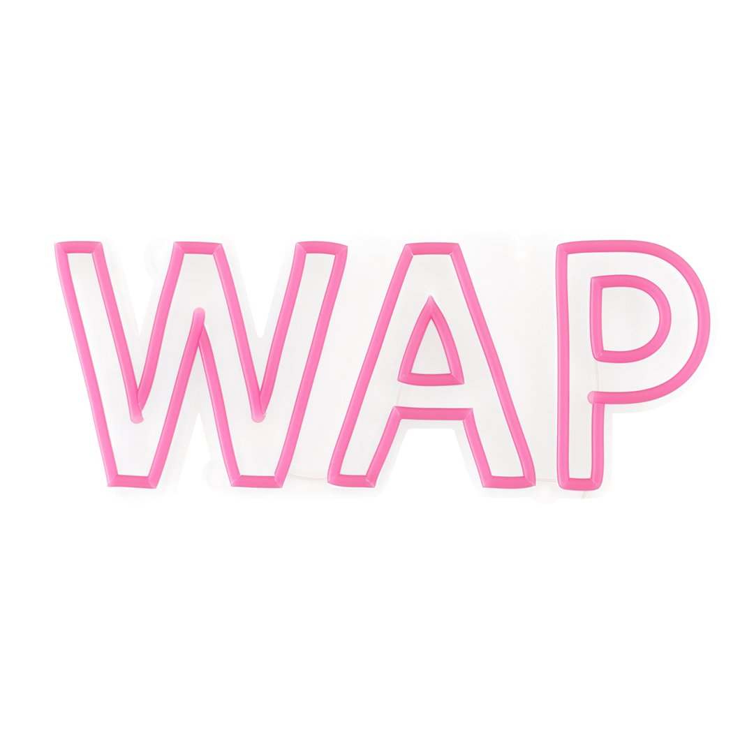 'WAP' Pink Neon LED Wall Mounted Sign