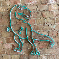 Insegna a parete 'Dinosauro' verde al neon LED