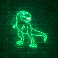 Dinosaurio' Señal LED de neón verde para montaje en pared