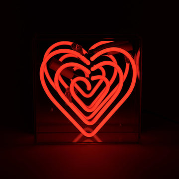 'Heart' Mini Acrylic Box Neon Light - Locomocean