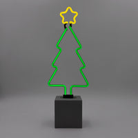 "Christmas Tree" en néon avec base en béton  