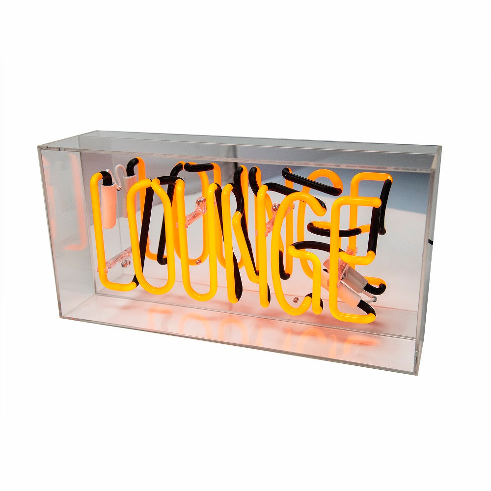 Lounge" Glas-Neonschild