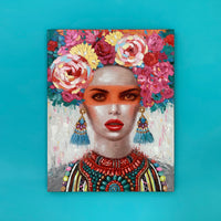 Peinture murale - Femme avec coiffure florale