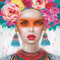 Pintura mural - Mujer con tocado floral