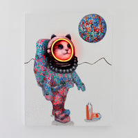 Obra de arte mural 'Space Cat' - LED Neón