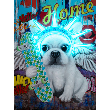 Tableau d'art mural 'Chic Woman' avec néon LED - PETIT – Locomocean