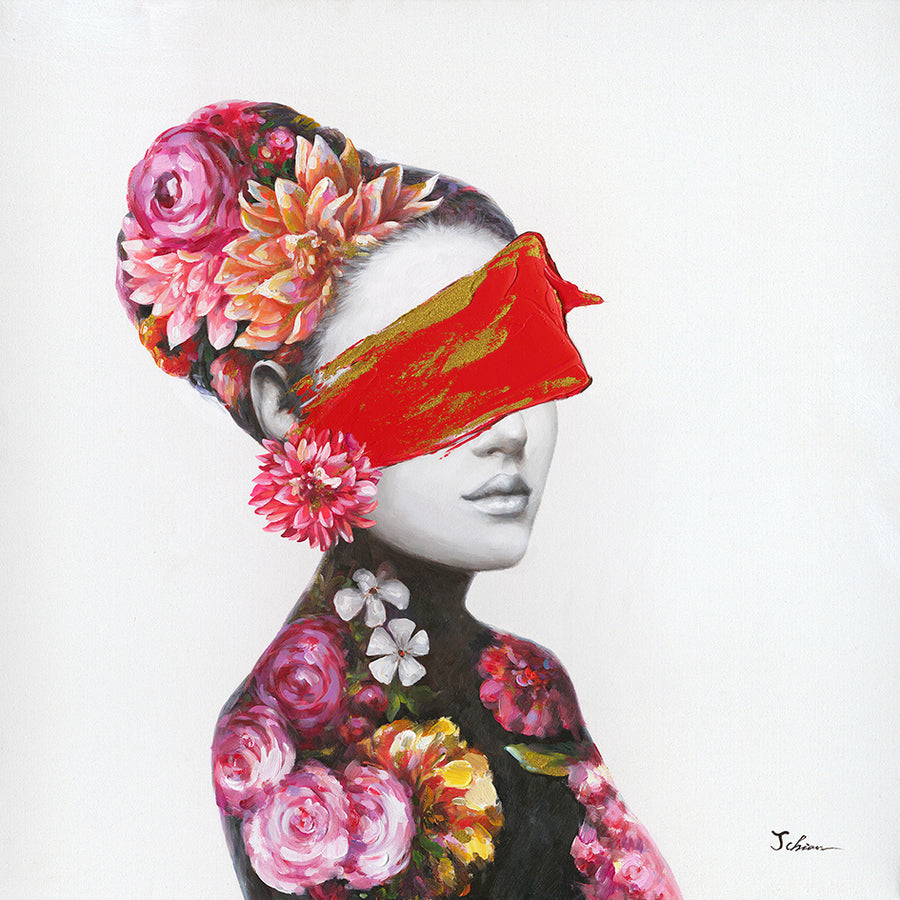 Pintura mural - Mujer floral
