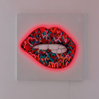 Peinture murale (néon LED) - Bouche