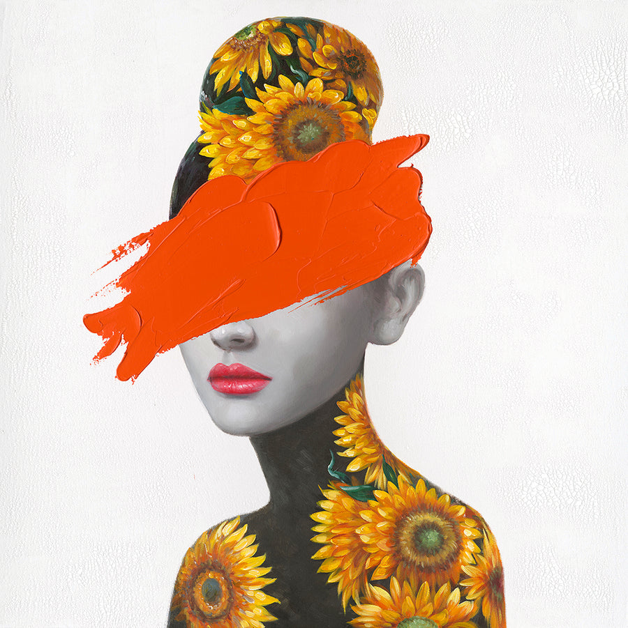 Wandgemälde - Sonnenblume Frau
