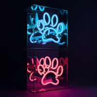 Mini insegna al neon in vetro 'Paw