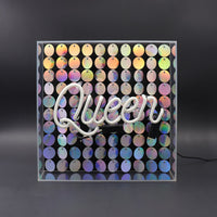 'Queen' Acrylic Box Neon Light with Sequins - Locomocean