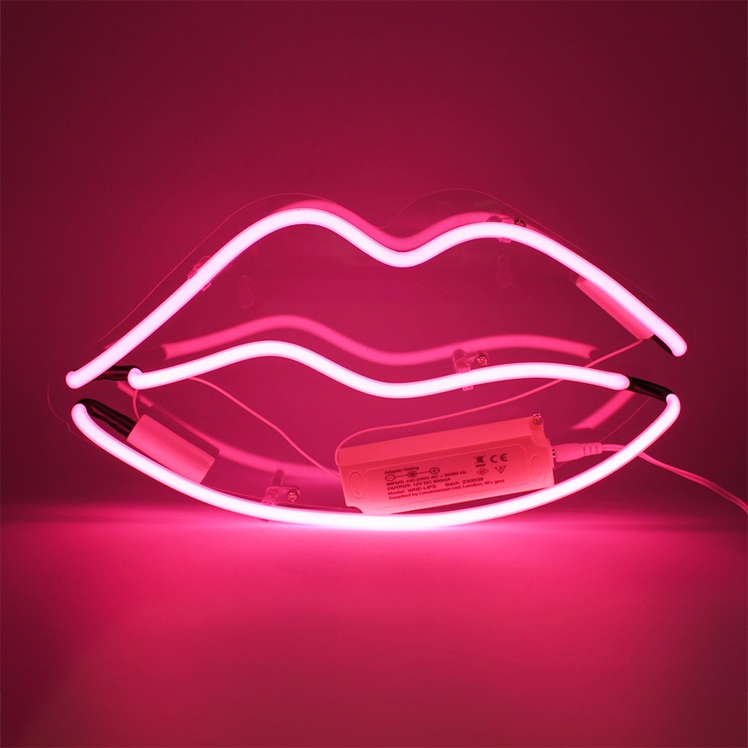 Neon Light 'Lips' Wall Sign - Locomocean